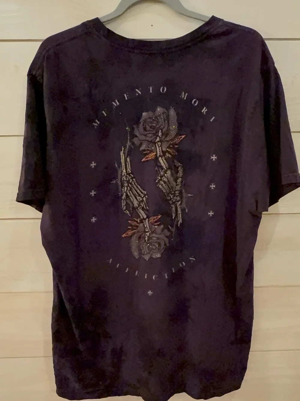Mens Affliction Memento Mori T-Shirt XL Y2K Emo Grunge Rhinestones - Picture 7 of 13